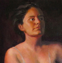 oil painting of model