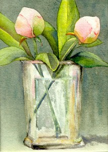 watercolor of peonies