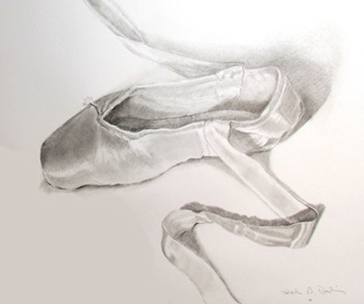 drawing of a ballet slipper