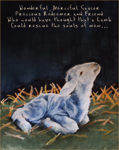 watercolor of Christ as Lamb