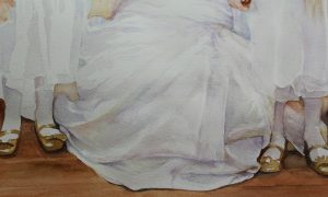 close up of bridal gown