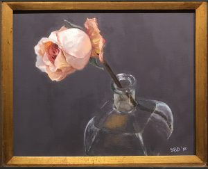 framed version of winter rose in vase